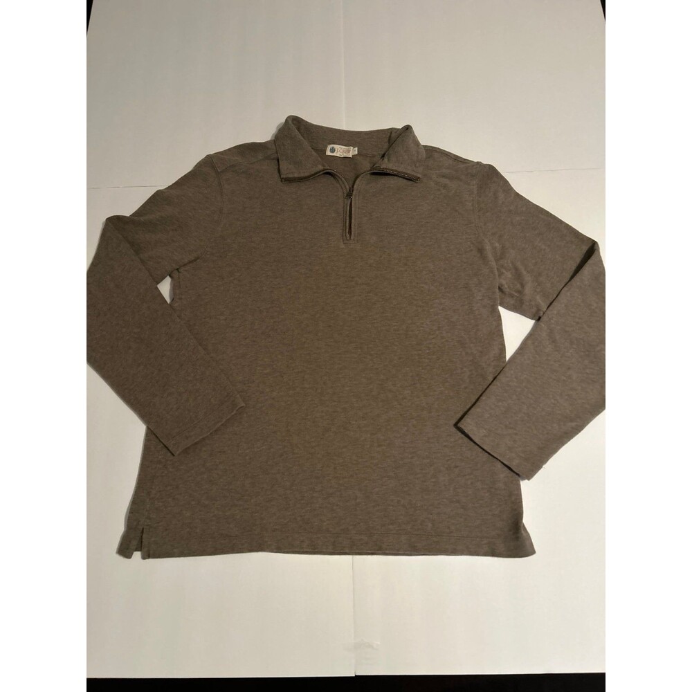 J.Crew Men’s Large Tan Textured Long-Sleeve Quarter-Zip Pullover Sweater